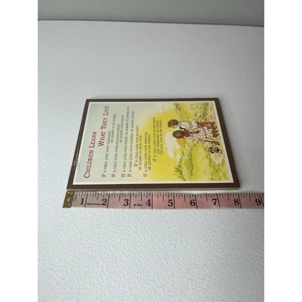 Vtg Children Learn What They Live Wall Plaque MCM‎ Decor
